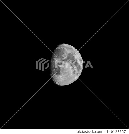 Beautiful half moon on the black sky background 140127237