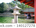 The western courtyard of Itsukushima Shrine in Miyajima, Aki Province, and the high tide. 140127278