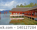 Aki no Miyajima Itsukushima Shrine: West Corridor and Great Torii Gate at High Tide - 1 140127284