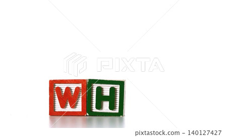 Two wooden alphabet blocks are sitting in 3D render for education theme, copy space Two wooden alphabet blocks are sitting in 3D render for education theme, copy space 140127427
