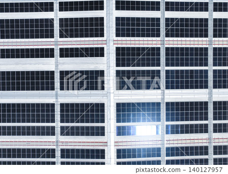 Solar-powered warehouse facility. Modern distribution center with rooftop solar panel. Eco-friendly warehouse. Sustainable logistics solutions for reduced carbon footprint. Sustainable energy. Solar-powered warehouse facility. Modern distribution center with rooftop solar panel. Eco-friendly warehouse. Sustainable logistics solutions for reduced carbon footprint. Sustainable energy. 140127957