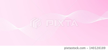 Pink linear wavy pattern background. Abstract halftone undulate flowing particle lines. Rose wave curved dashed design element for poster, banner, presentation, booklet, brochure. Vector wallpaper Pink linear wavy pattern background. Abstract halftone undulate flowing particle lines. Rose wave curved dashed design element for poster, banner, presentation, booklet, brochure. Vector wallpaper 140128189
