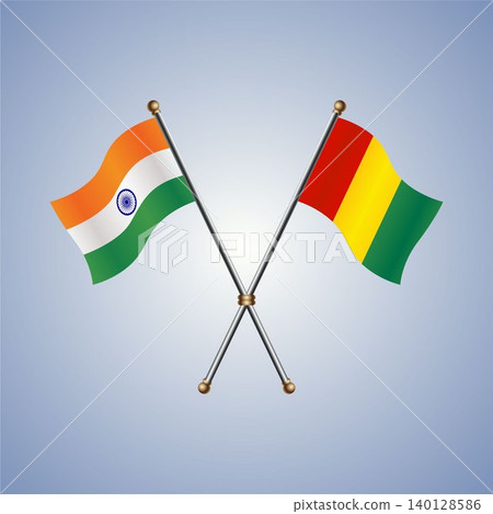 India and Guinea flag relations. Vector Illustration India and Guinea flag relations. Vector Illustration 140128586