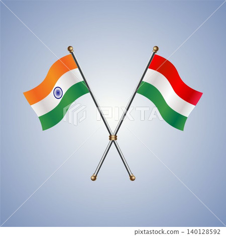 India and Hungary flag relations. Vector Illustration India and Hungary flag relations. Vector Illustration 140128592