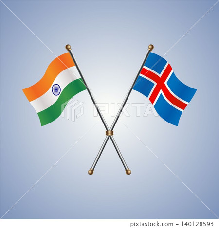 India and Iceland flag relations. Vector Illustration India and Iceland flag relations. Vector Illustration 140128593
