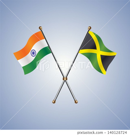 India and Jamaica flag relations. Vector Illustration India and Jamaica flag relations. Vector Illustration 140128724