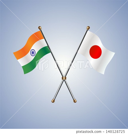 India and Japan flag relations. Vector Illustration India and Japan flag relations. Vector Illustration 140128725