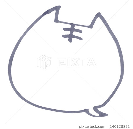 A cat speech bubble and tabby cat design drawn with softly blended markers. A cat speech bubble and tabby cat design drawn with softly blended markers. 140128851