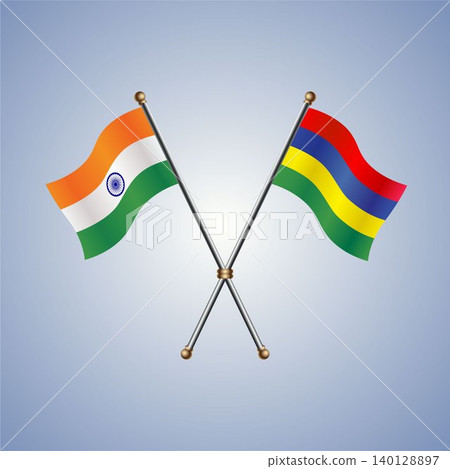 India and Mauritius flag relations. Vector Illustration India and Mauritius flag relations. Vector Illustration 140128897
