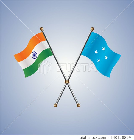 India and Micronesia flag relations. Vector Illustration India and Micronesia flag relations. Vector Illustration 140128899