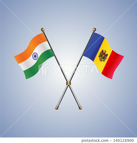 India and Moldova flag relations. Vector Illustration India and Moldova flag relations. Vector Illustration 140128900