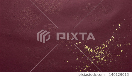 A Japanese-style material made of wine-red washi paper with gold powder and a cloisonné pattern watermark. A Japanese-style material made of wine-red washi paper with gold powder and a cloisonné pattern watermark. 140129013