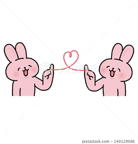 A cute rabbit connected by the red thread of fate A cute rabbit connected by the red thread of fate 140129086
