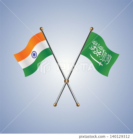 India and Saudi Arabia flag relations. Vector Illustration India and Saudi Arabia flag relations. Vector Illustration 140129312