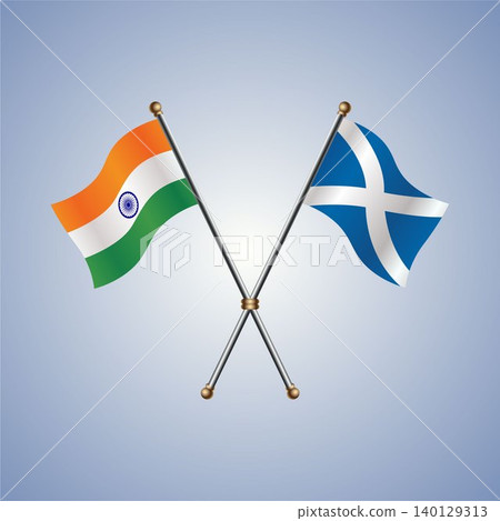 India and Scotland flag relations. Vector Illustration India and Scotland flag relations. Vector Illustration 140129313