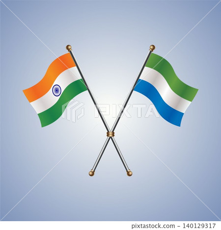 India and Sierra Leone flag relations. Vector Illustration 140129317