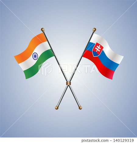 India and Slovakia flag relations. Vector Illustration India and Slovakia flag relations. Vector Illustration 140129319