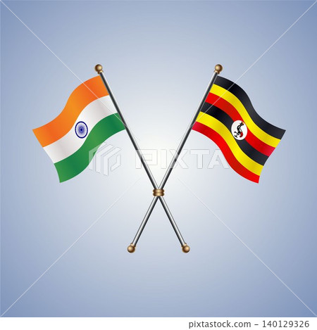 India and Uganda flag relations. Vector Illustration India and Uganda flag relations. Vector Illustration 140129326