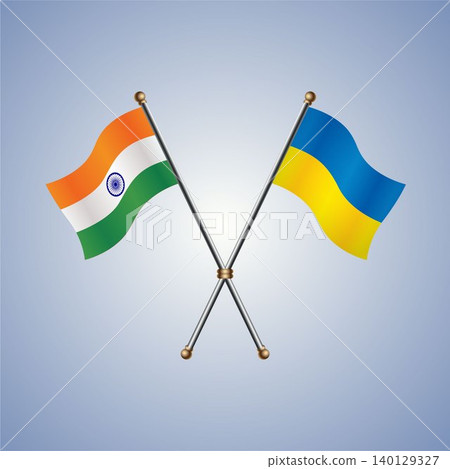 India and Ukraine flag relations. Vector Illustration India and Ukraine flag relations. Vector Illustration 140129327
