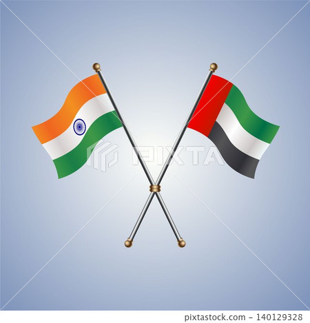 India and United Arab Emirates flag relations. Vector Illustration India and United Arab Emirates flag relations. Vector Illustration 140129328
