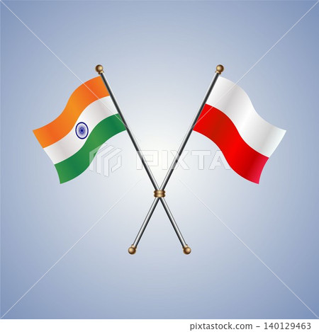 India and Poland flag relations. Vector Illustration India and Poland flag relations. Vector Illustration 140129463