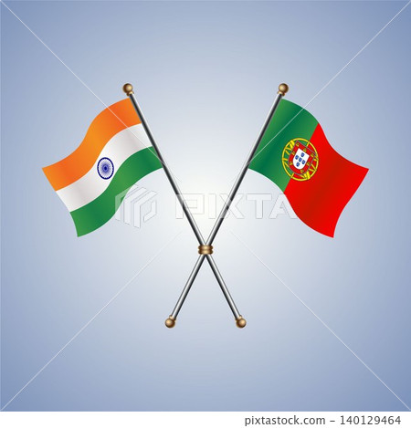 India and Portugal flag relations. Vector Illustration India and Portugal flag relations. Vector Illustration 140129464