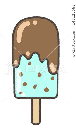 Illustration of a chocolate mint ice pop Illustration of a chocolate mint ice pop 140129562