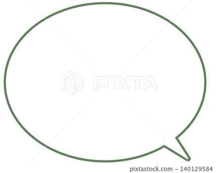 Green oval speech bubble 140129584