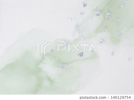 A cool and elegant Japanese modern background material featuring pale celadon watercolor and shimmering silver leaf. A cool and elegant Japanese modern background material featuring pale celadon watercolor and shimmering silver leaf. 140129754