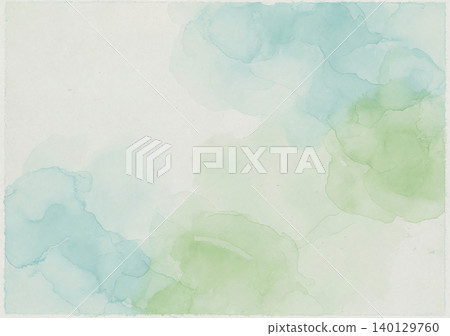 An elegant background material featuring delicate watercolors of light blue and light green on unbleached Japanese paper. An elegant background material featuring delicate watercolors of light blue and light green on unbleached Japanese paper. 140129760