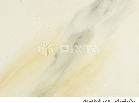 A Japanese-style background material featuring pale golden yellow and light ink watercolors blending onto cream-colored washi paper. A Japanese-style background material featuring pale golden yellow and light ink watercolors blending onto cream-colored washi paper. 140129763