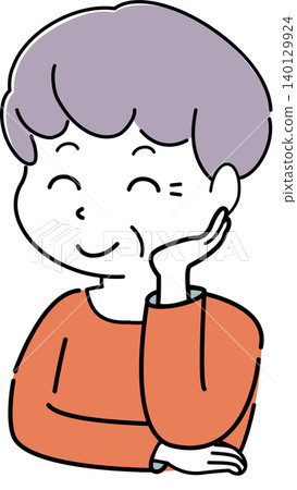 一位女士用手摀著臉大笑的簡單插圖(祖母、老年人、面部表情、人物形象) 一位女士用手摀著臉大笑的簡單插圖(祖母、老年人、面部表情、人物形象) 140129924