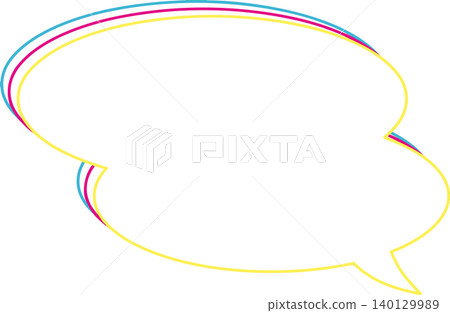 Simple rainbow round speech bubble / speech bubble with three colored lines Simple rainbow round speech bubble / speech bubble with three colored lines 140129989