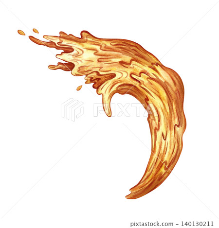 Splashes of yellow liquid, oil, juice, tea, etc. Hand-drawn watercolor illustration. Isolate. Perfect for creating labels, advertisements, packaging, banners, posters, and more. Splashes of yellow liquid, oil, juice, tea, etc. Hand-drawn watercolor illustration. Isolate. Perfect for creating labels, advertisements, packaging, banners, posters, and more. 140130211
