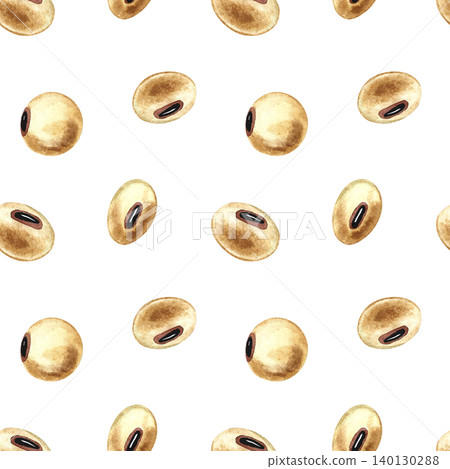 Seamless pattern with soybeans. Hand-drawn watercolor illustration. Perfect for textiles, labels and prints, decor, packaging, and more. Seamless pattern with soybeans. Hand-drawn watercolor illustration. Perfect for textiles, labels and prints, decor, packaging, and more. 140130288
