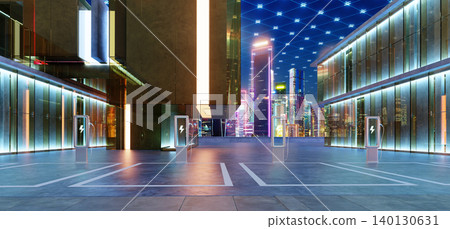 3d rendering ev charging stations in smart city future infrastructure 3d rendering ev charging stations in smart city future infrastructure 140130631