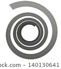 3d rendering spiral highway road winding path isolated concept 140130641