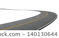 3d rendering curving asphalt highway isolated on white background 140130644
