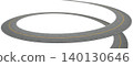 3d rendering winding asphalt road creating a spiral path 140130646