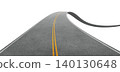 3d rendering winding asphalt road lifting up on white background 140130648