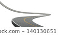 3d rendering winding asphalt highway road extending into distance 140130651