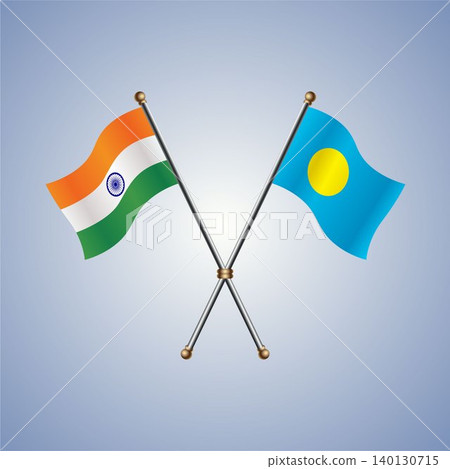 India and Palau flag relations. Vector Illustration 140130715