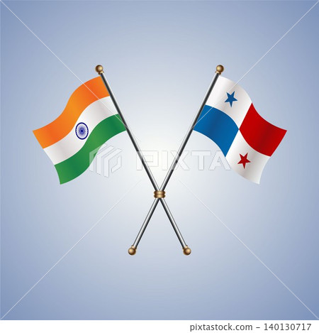 India and Panama flag relations. Vector Illustration 140130717