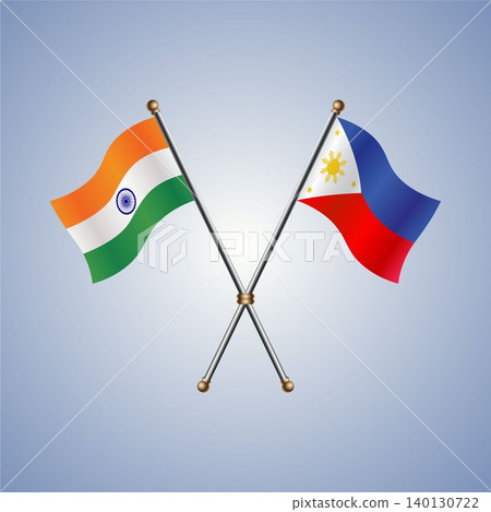 India and Philippines flag relations. Vector Illustration India and Philippines flag relations. Vector Illustration 140130722