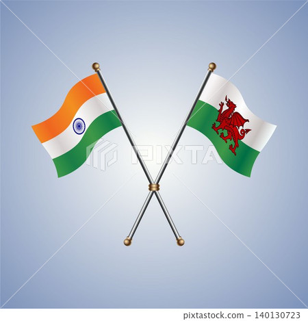India and Wales flag relations. Vector Illustration 140130723