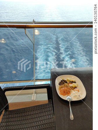 Dining Room Buffet aboard the abstract luxury cruise ship. Healthy breakfast at modern liner concept Dining Room Buffet aboard the abstract luxury cruise ship. Healthy breakfast at modern liner concept 140130764