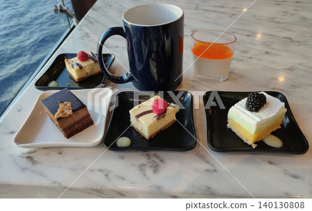 Dining Room Buffet aboard the abstract luxury cruise ship. Cakes Dining Room Buffet aboard the abstract luxury cruise ship. Cakes 140130808