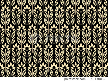 Flower geometric pattern. Seamless vector background. White and golden ornament. Ornament for fabric, wallpaper, packaging. Decorative print 140130832