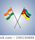 India and Mozambique flag relations. Vector Illustration 140130888