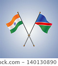 India and Namibia flag relations. Vector Illustration 140130890